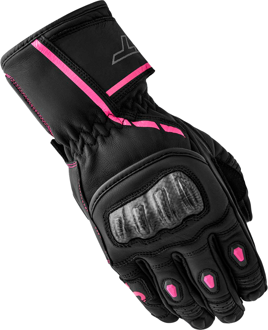S1 D3O LADIES GLOVE BLACK/PINK LEATHER LG