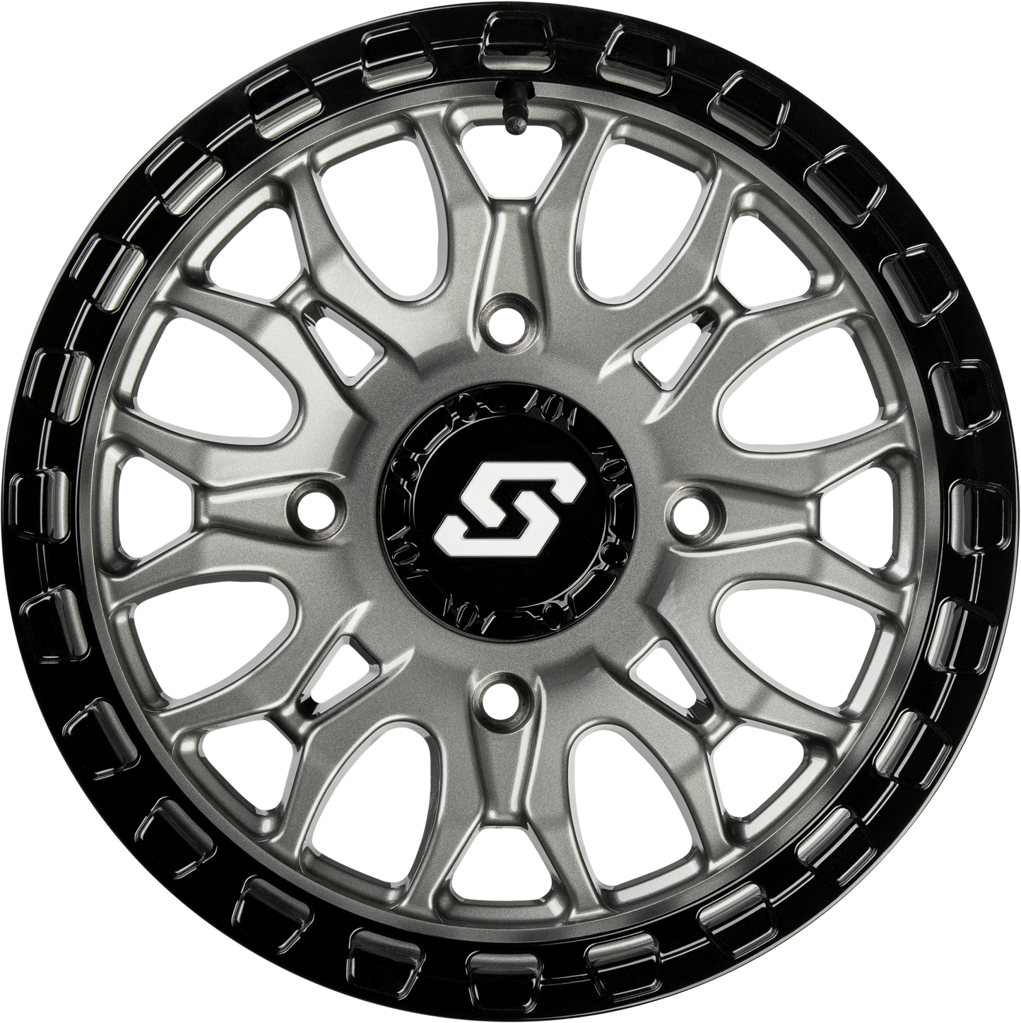 IGNITION WHEEL 15X7 4/156 +10MM GUNMETAL/BLK