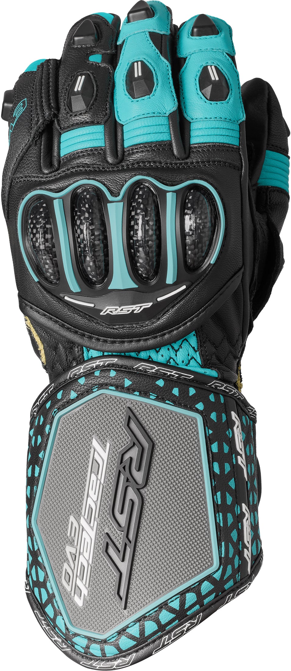 TRACTECH EVO 4 CE LADIES GLOVE BLACK/AQUA/GREY LEATHER MD