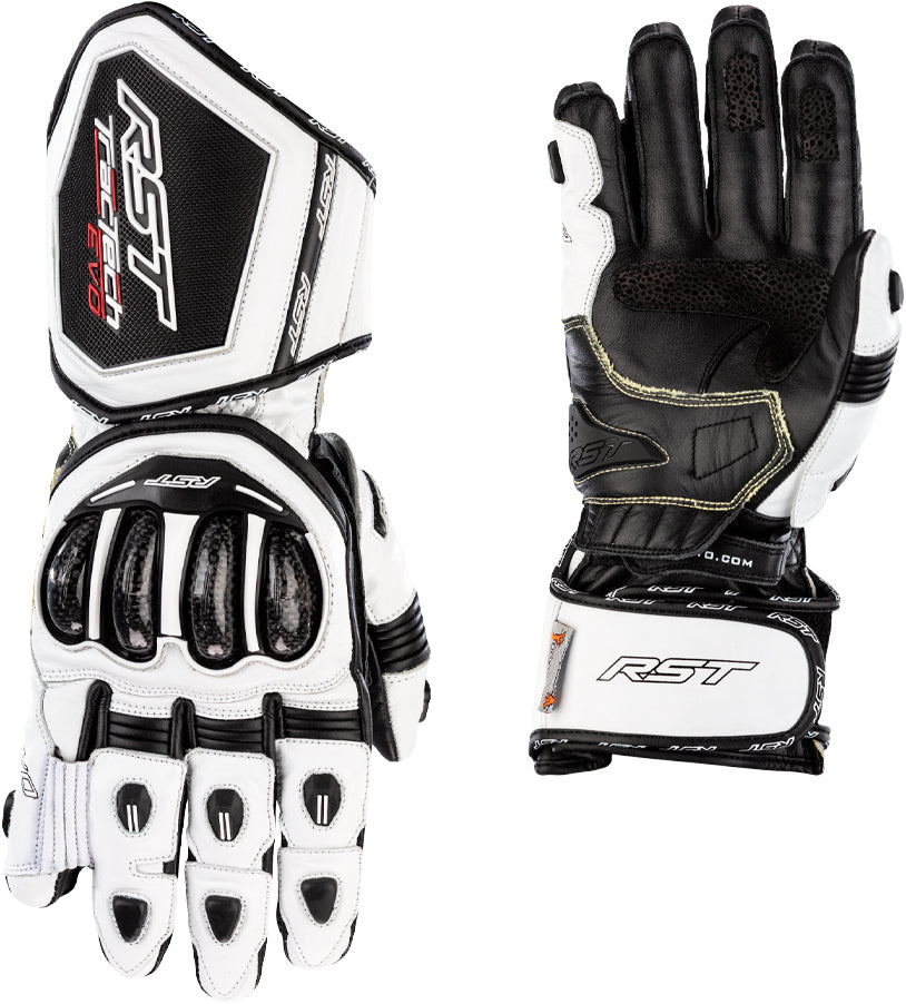 TRACTECH EVO 4 CE LADIES GLOVE WHITE/BLACK LEATHER SM