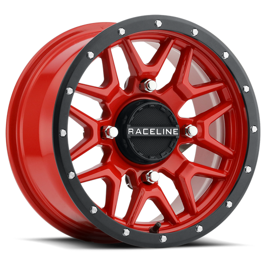 KRANK WHEEL 14X7 4/110 5+2 (+10MM) BLK/RED