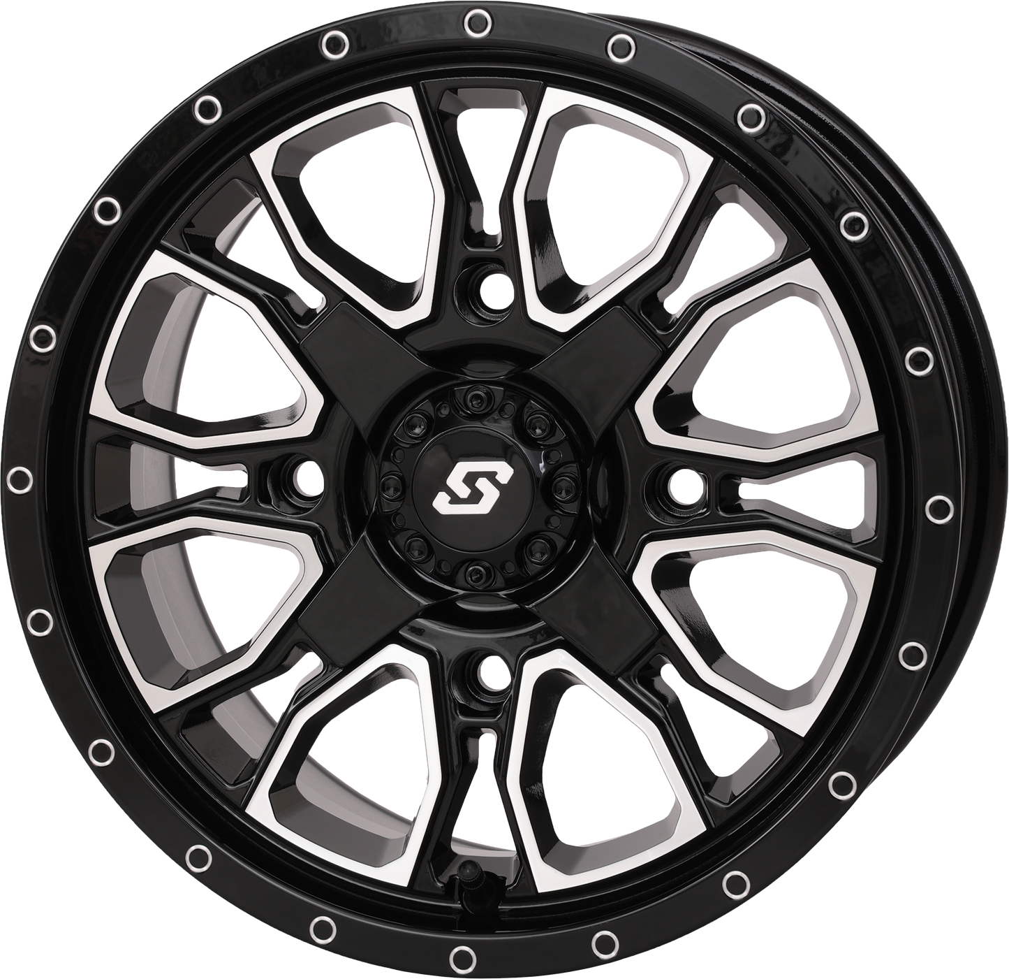 FUSION DD WHEEL  14X7 5+2 4/137 & 4/156 GLOSS BLK/MACH