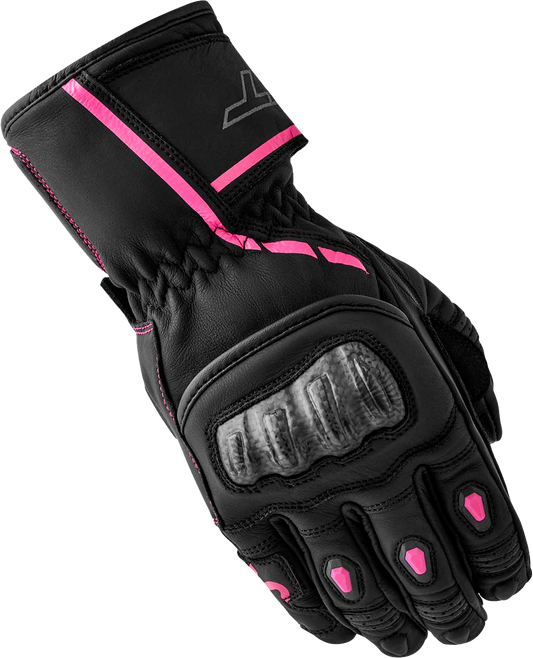 S1 D3O LADIES GLOVE BLACK/PINK LEATHER SM