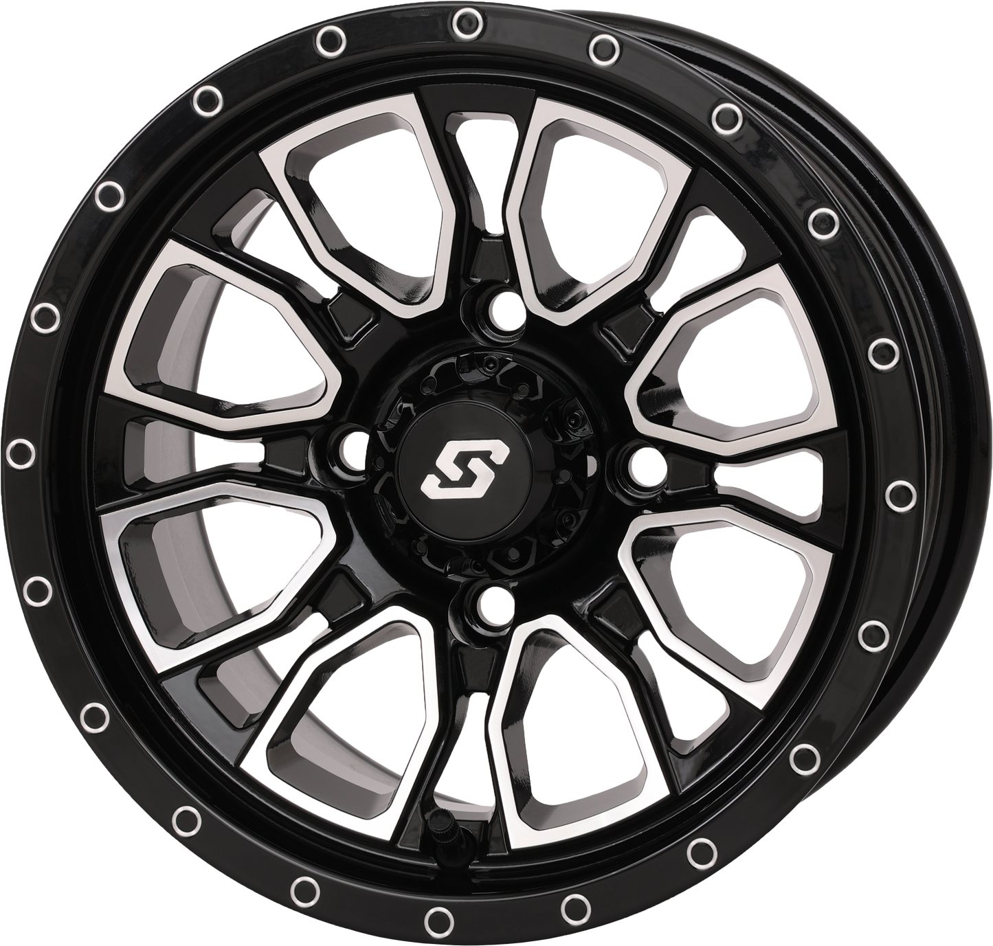 FUSION WHEEL 12X7 5+2 4/110 GLOSS BLK/MACHINED