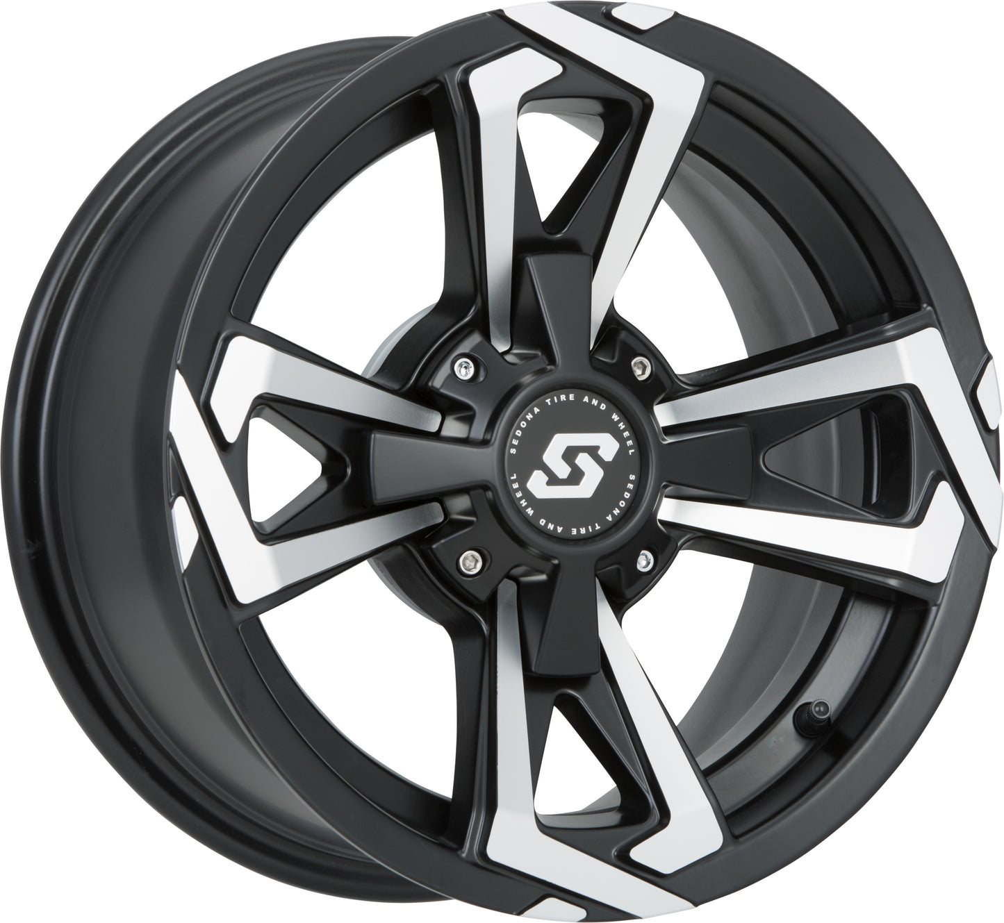 RIOT WHEEL 12X7 4/110 5+2 (+10MM) BLK/MACHINED