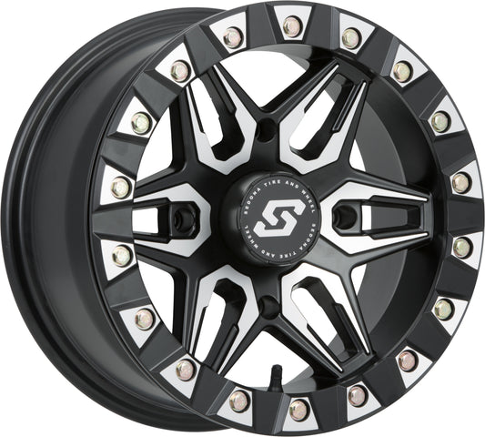 SPLIT 6 BDLK WHEEL 14X7 4/110 5+2 (+10MM) BLK/MACHINED